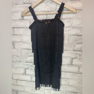 Girls (size 7-8y) Flapper Dress Black Sequin Halloween Costume 20’s era